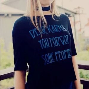 NWT REVOLVE Daydream Nation Dear Karma Tee in Black & Blue Size Small or Medium